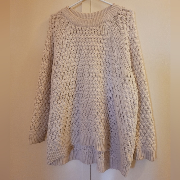 Beige crocheted knit sweater - Picture 1 of 3
